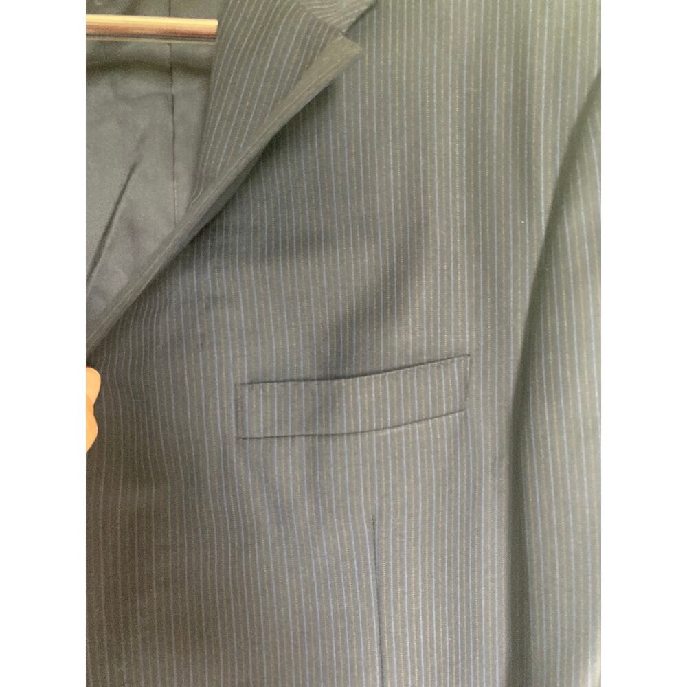 Hickey Freeman x Loro Piana 100% Worsted Wool Navy Pinstripe 2-Piece Suit 44L - Picture 9 of 16